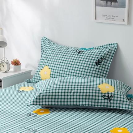 91家纺网 家纺一手货源 找家纺 芃成 2020新款12868全棉单枕套一只 香奈-绿