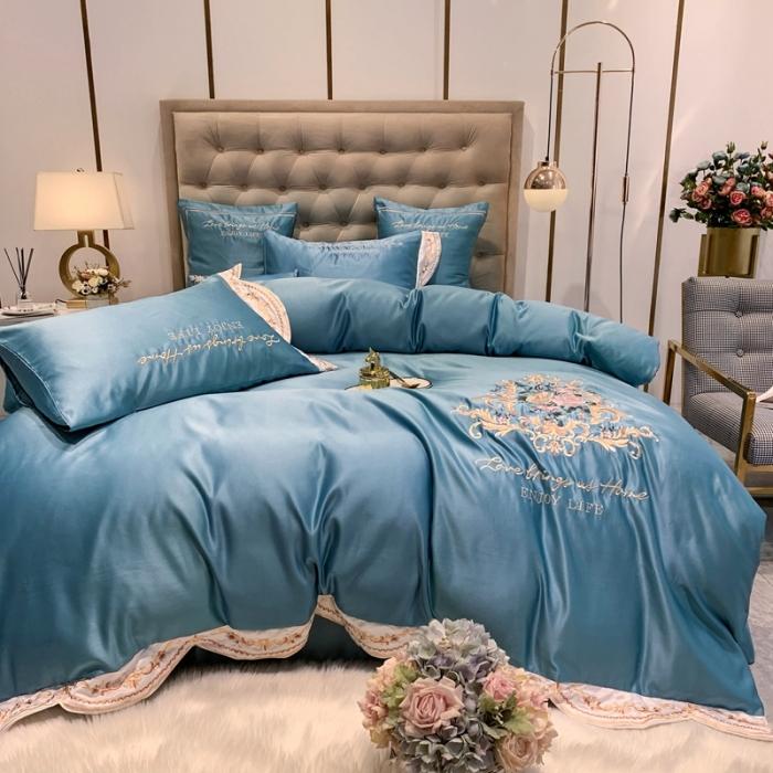 91家纺网 家纺一手货源 找家纺 （总）安妮 2020新款AB版水洗真丝贡缎全棉四件套