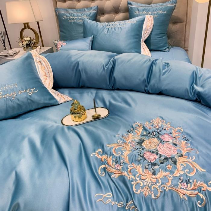 91家纺网 家纺一手货源 找家纺 （总）安妮 2020新款AB版水洗真丝贡缎全棉四件套