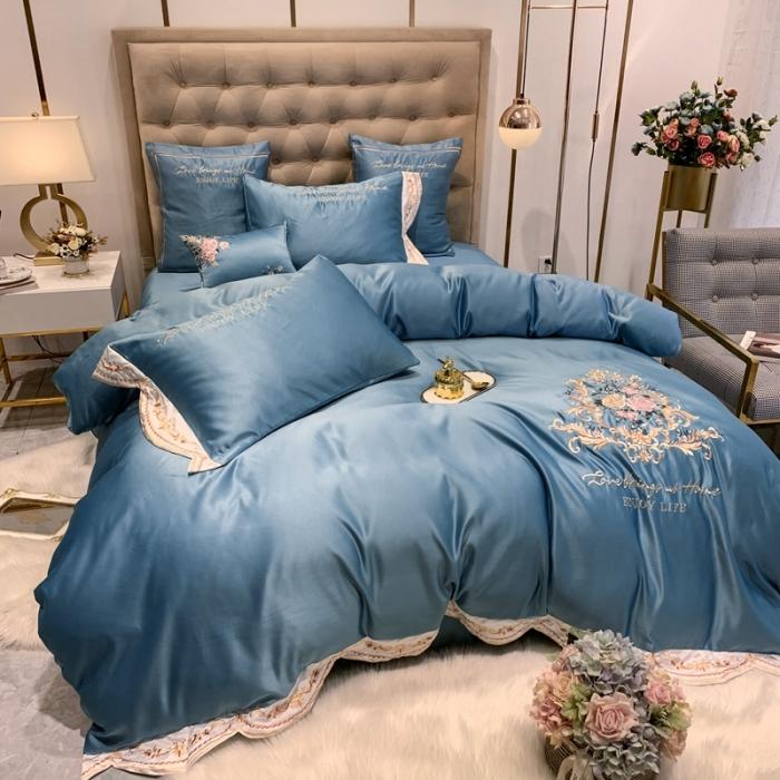 91家纺网 家纺一手货源 找家纺 （总）安妮 2020新款AB版水洗真丝贡缎全棉四件套