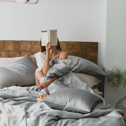 91家纺网 家纺一手货源 找家纺 2020春夏纯色天丝四件套 典雅淑灰