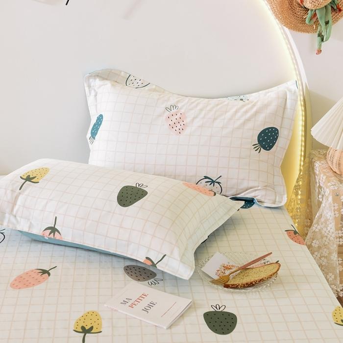 91家纺网 家纺一手货源 找家纺 甜之梦 2025新款13372单品枕套一只 格子草莓