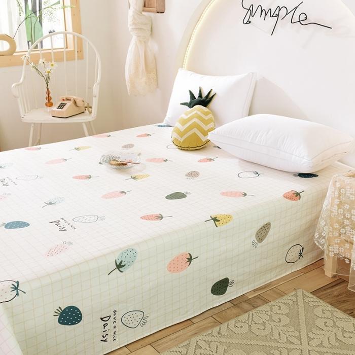 91家纺网 家纺一手货源 找家纺 甜之梦 2025新款13372单品床单 格子草莓