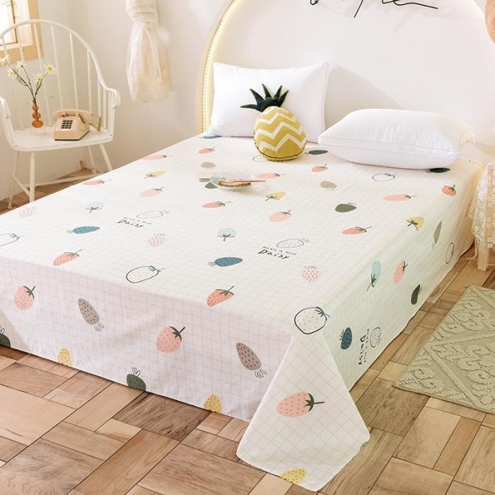 91家纺网 家纺一手货源 找家纺 甜之梦 2025新款13372单品床单 格子草莓