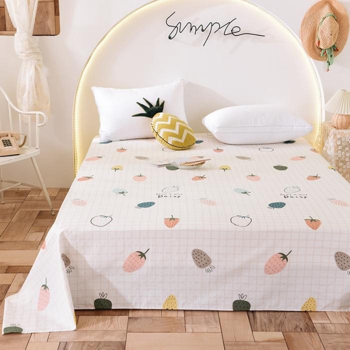 91家纺网 家纺一手货源 找家纺 甜之梦 2025新款13372单品床单 格子草莓