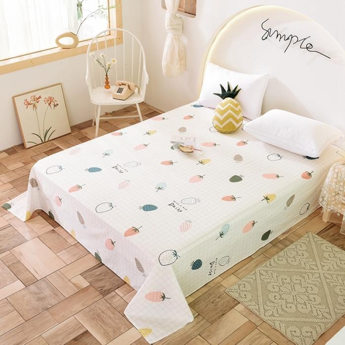 91家纺网 家纺一手货源 找家纺 甜之梦 2025新款13372单品床单 格子草莓