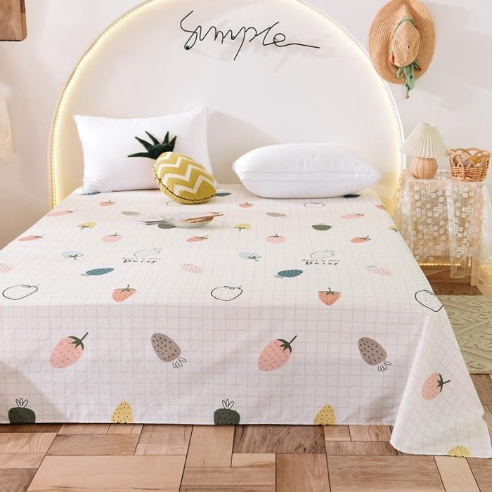 91家纺网 家纺一手货源 找家纺 甜之梦 2025新款13372单品床单 格子草莓