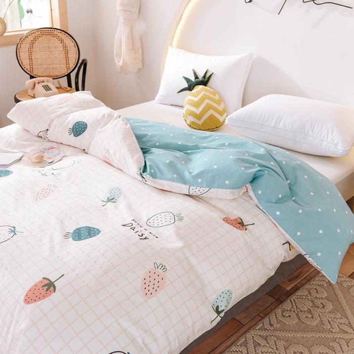 91家纺网 家纺一手货源 找家纺 甜之梦 2025新款13372单品被套 格子草莓