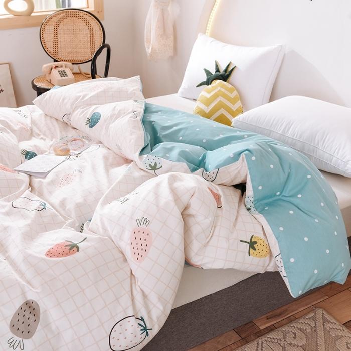 91家纺网 家纺一手货源 找家纺 甜之梦 2025新款13372单品被套 格子草莓