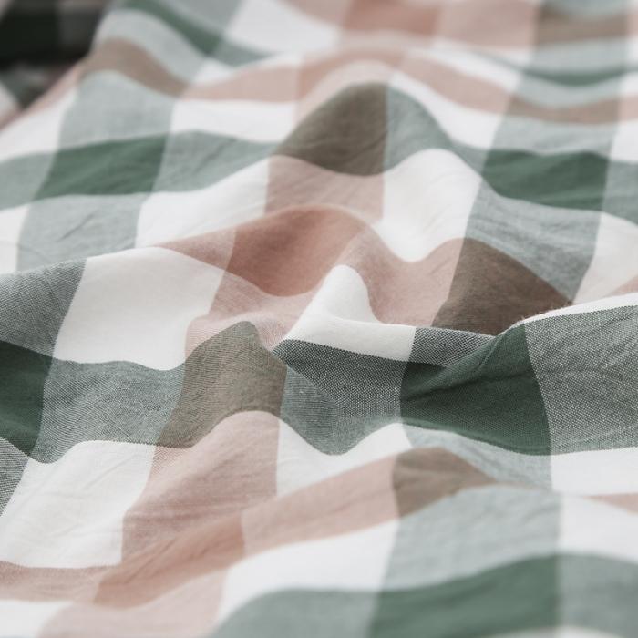 91家纺网 家纺一手货源 找家纺 久典家纺 2019色织水洗棉基础款系列汇总四件套床单款中格绿