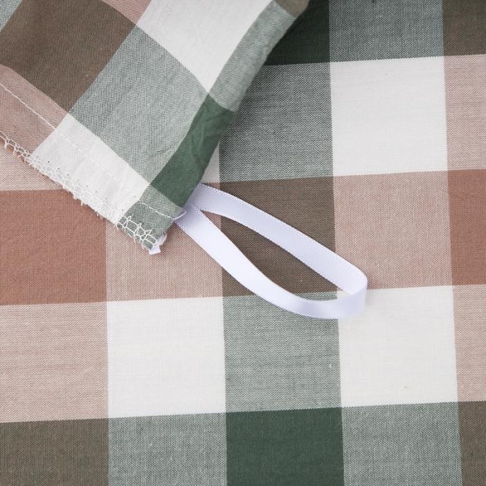 91家纺网 家纺一手货源 找家纺 久典家纺 2019色织水洗棉基础款系列汇总四件套床单款中格绿