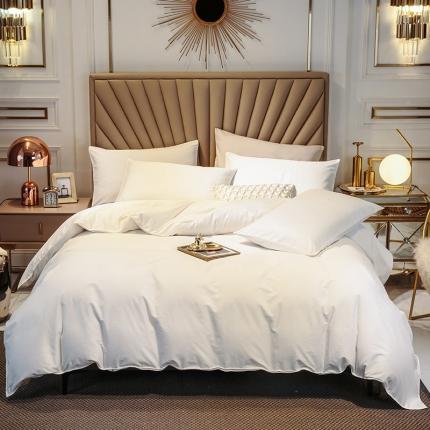 91家纺网 家纺一手货源 找家纺 2024新款60S支长绒棉纯色轻奢四件套