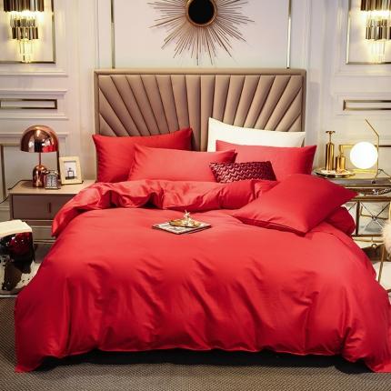 91家纺网 家纺一手货源 找家纺 2024新款60S支长绒棉纯色轻奢四件套