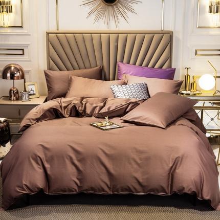 91家纺网 家纺一手货源 找家纺 2024新款60S支长绒棉纯色轻奢四件套