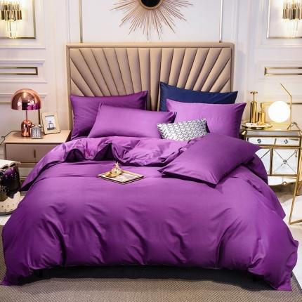 91家纺网 家纺一手货源 找家纺 2024新款60S支长绒棉纯色轻奢四件套