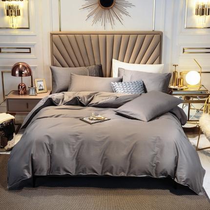 91家纺网 家纺一手货源 找家纺 2024新款60S支长绒棉纯色轻奢四件套