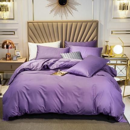 91家纺网 家纺一手货源 找家纺 2024新款60S支长绒棉纯色轻奢四件套