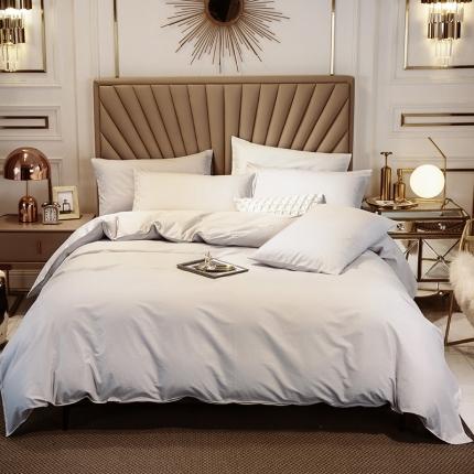 91家纺网 家纺一手货源 找家纺 2024新款60S支长绒棉纯色轻奢四件套