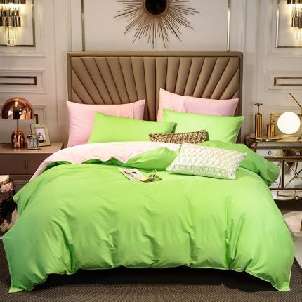 91家纺网 家纺一手货源 找家纺 （总）恩和 2020新款60支长绒棉纯色双拼轻奢款四件套