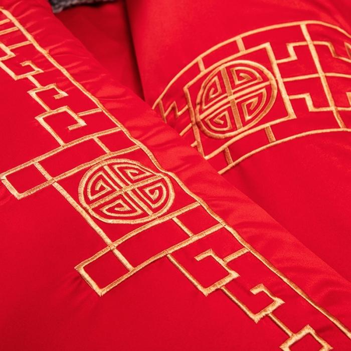 91家纺网 家纺一手货源 找家纺 绣女坊 2023新款婚庆四件套多件套 一心一意