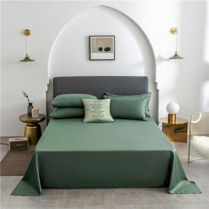 微廉 2020新款60s纯色单品床单 纯色-灰草绿