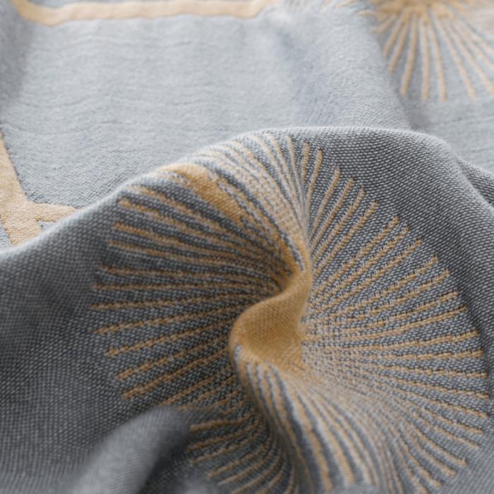 91家纺网 家纺一手货源 找家纺 朴尔 2020年新款冰感竹纤维毛巾被 漫舞-灰黄色