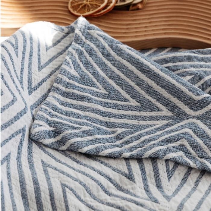 91家纺网 家纺一手货源 找家纺 朴尔 2020年新款加厚三层水洗棉全棉纱布毛巾被 等边三角-兰