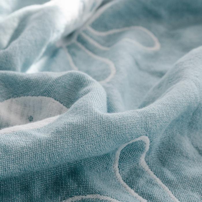 91家纺网 家纺一手货源 找家纺 朴尔 2020年新款加厚三层水洗棉全棉纱布毛巾被 灵动兔-兰