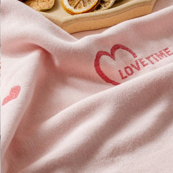 91家纺网 家纺一手货源 找家纺 朴尔 2020年新款水果系列四层纱布毛巾被 爱时光-粉