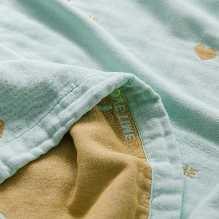 91家纺网 家纺一手货源 找家纺 朴尔 2020年新款水果系列四层纱布毛巾被 爱时光-兰