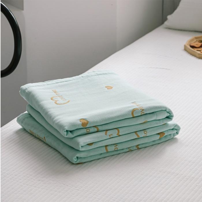 91家纺网 家纺一手货源 找家纺 朴尔 2020年新款水果系列四层纱布毛巾被 爱时光-兰