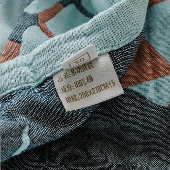 91家纺网 家纺一手货源 找家纺 朴尔 2020年新款水果系列四层纱布毛巾被 鹿图腾-兰