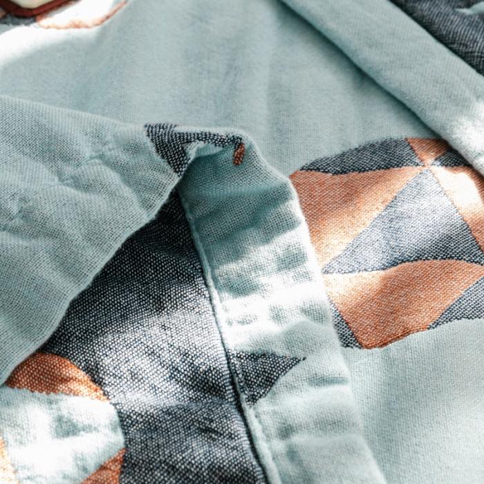 91家纺网 家纺一手货源 找家纺 朴尔 2020年新款水果系列四层纱布毛巾被 鹿图腾-兰