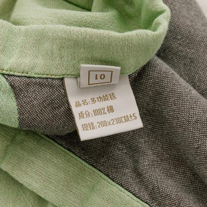 91家纺网 家纺一手货源 找家纺 朴尔 2020年新款水果系列四层纱布毛巾被 牛油果女孩-绿灰