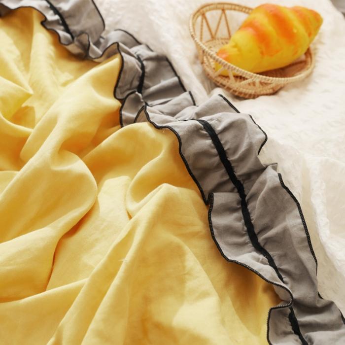 91家纺网 家纺一手货源 找家纺 星野家居 2020新款小公主爱莎床裙款四件套 明黄