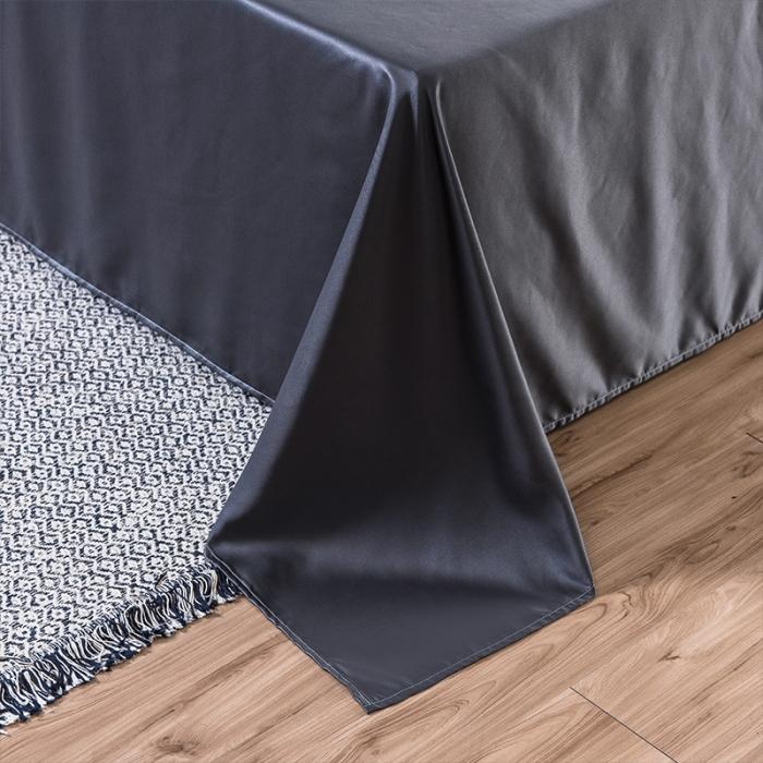 91家纺网 家纺一手货源 找家纺 骏腾 2022新款纯色水洗真丝刺绣四件套 羽毛-米白