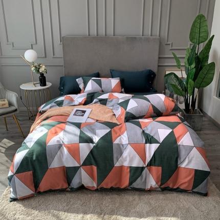 91家纺网 家纺一手货源 找家纺 优然居 2020年活性印花四件套 圣贝橘色