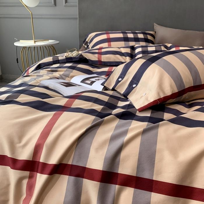 91家纺网 家纺一手货源 找家纺 优然居 2020年活性印花四件套 巴宝莉黄格