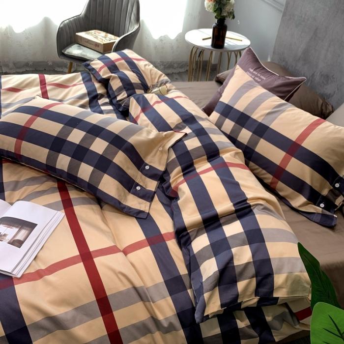 91家纺网 家纺一手货源 找家纺 优然居 2020年活性印花四件套 巴宝莉黄格