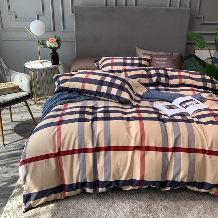 91家纺网 家纺一手货源 找家纺 优然居 2020年活性印花四件套 巴宝莉黄格