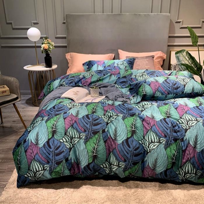 91家纺网 家纺一手货源 找家纺 优然居 2020年活性印花四件套 绿萝