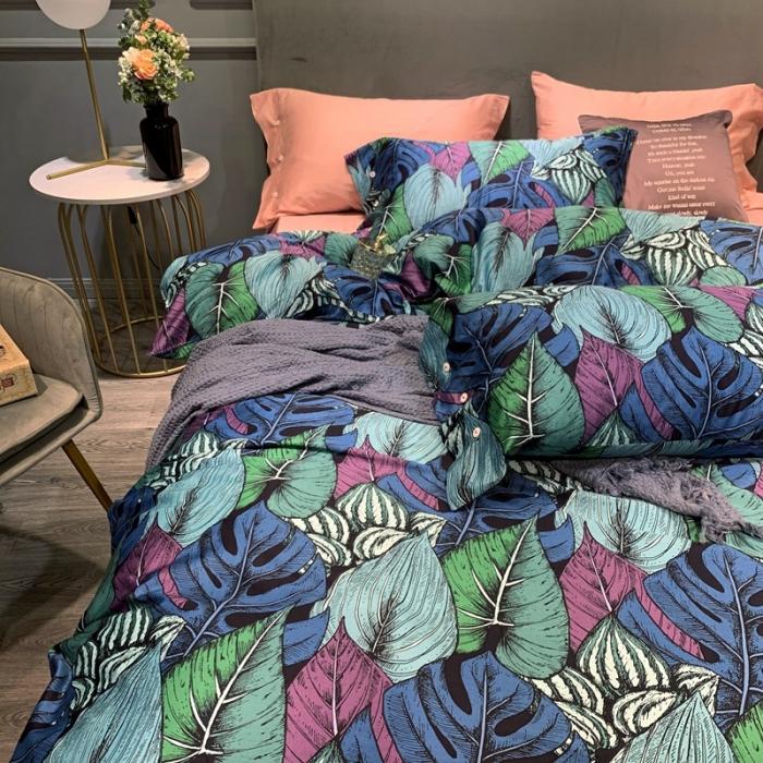 91家纺网 家纺一手货源 找家纺 优然居 2020年活性印花四件套 绿萝