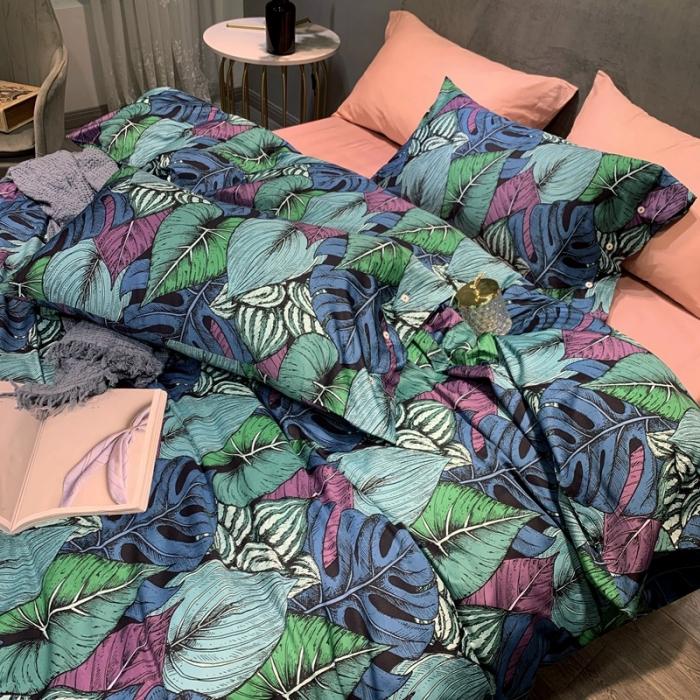 91家纺网 家纺一手货源 找家纺 优然居 2020年活性印花四件套 绿萝