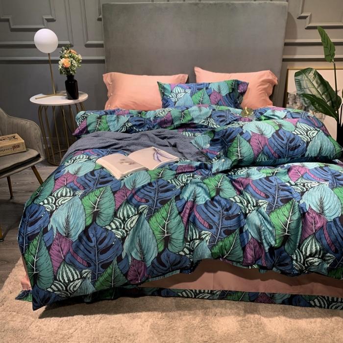 91家纺网 家纺一手货源 找家纺 优然居 2020年活性印花四件套 绿萝