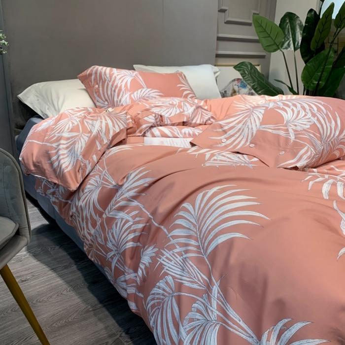 91家纺网 家纺一手货源 找家纺 优然居 2020年活性印花四件套 飘蕾粉