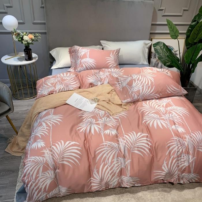 91家纺网 家纺一手货源 找家纺 优然居 2020年活性印花四件套 飘蕾粉