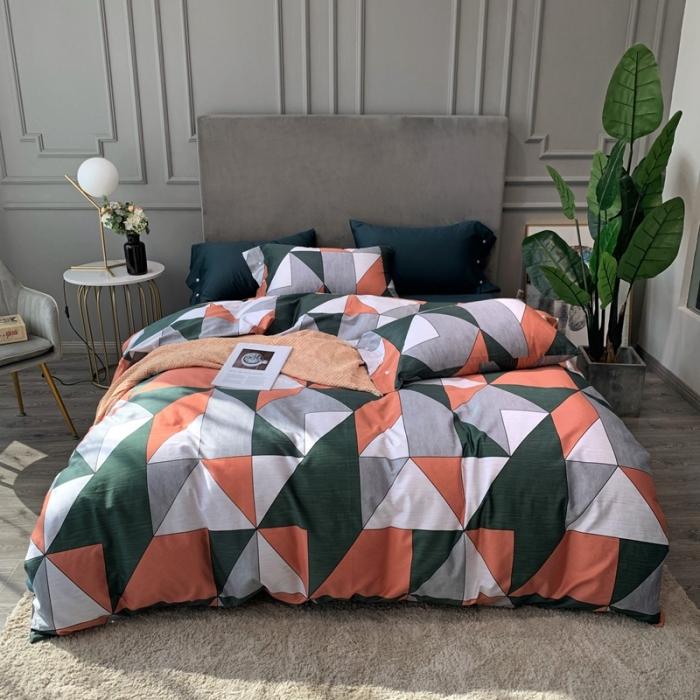 91家纺网 家纺一手货源 找家纺 优然居 2020年活性印花四件套 圣贝橘色