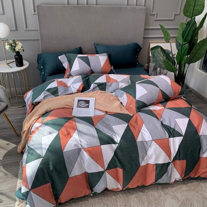 91家纺网 家纺一手货源 找家纺 优然居 2020年活性印花四件套 圣贝橘色