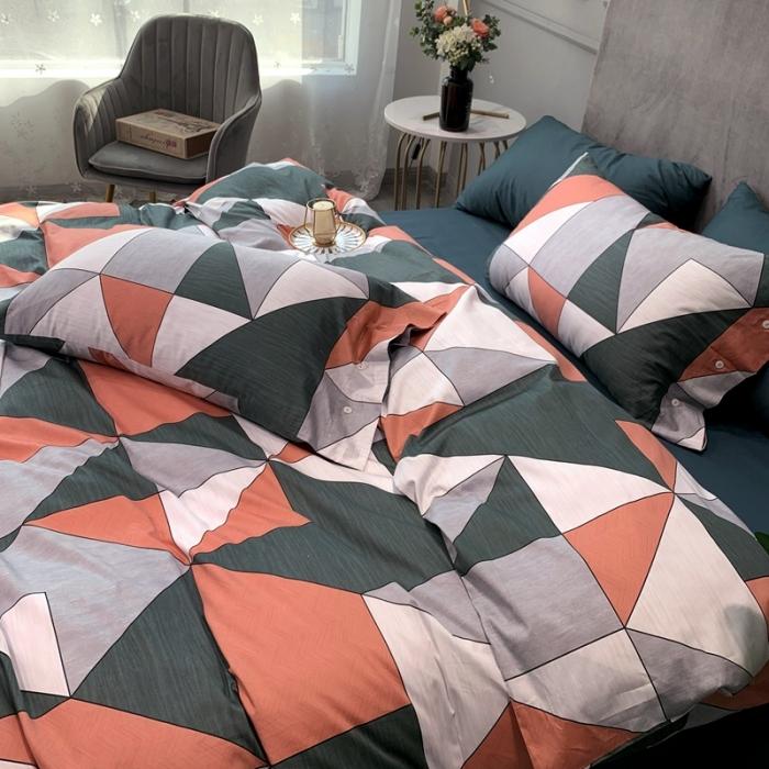 91家纺网 家纺一手货源 找家纺 优然居 2020年活性印花四件套 圣贝橘色