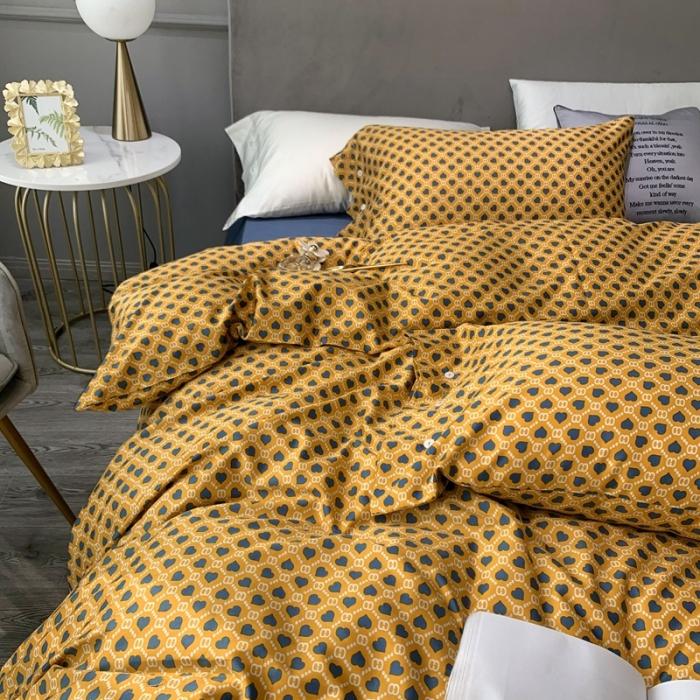 91家纺网 家纺一手货源 找家纺 优然居 2020年活性印花四件套 永恒黄